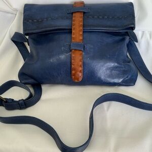 Butter soft Scully blue leather handbag